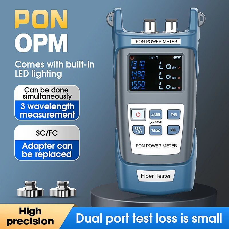 comptyco-aua-350a-aua-350u-pon-optical-power-meter-fttx-ont-olt-1310-1490-1550nm-handheld-pon-opm-fiber-optic-cable-testing-tool