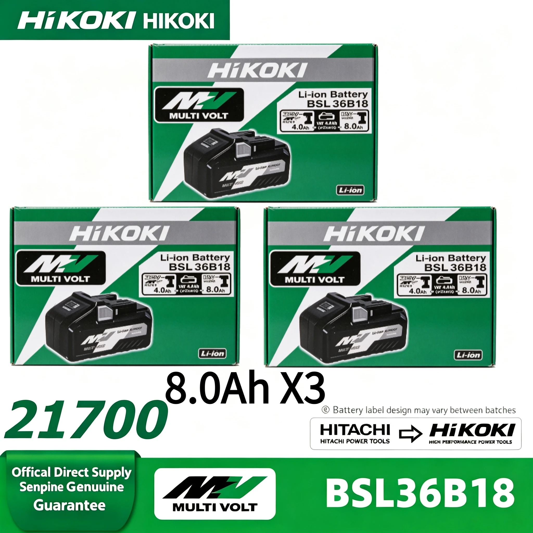 2026 NEW Genuine HiKOKI 8.0AH 18V/36Vdual Voltage,Consistent Power Delivery,For HiKOKI 18V Brushless Power Tool Cordless Drill