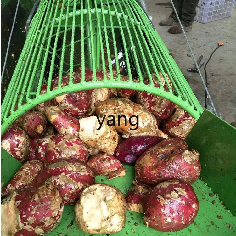 YJQ automatic cleaning feeding machine potato washing machine pueraria radish plantain taro spiral brush cleaning