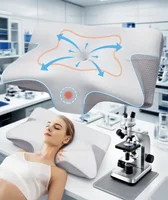 Almohada Cervical de espuma viscoelástica, almohada ortopédica de contorno ergonómico 2 en 1 para almohadas de soporte para el dolor de cuello, reemplazo de funda de almohada, 1 ud.