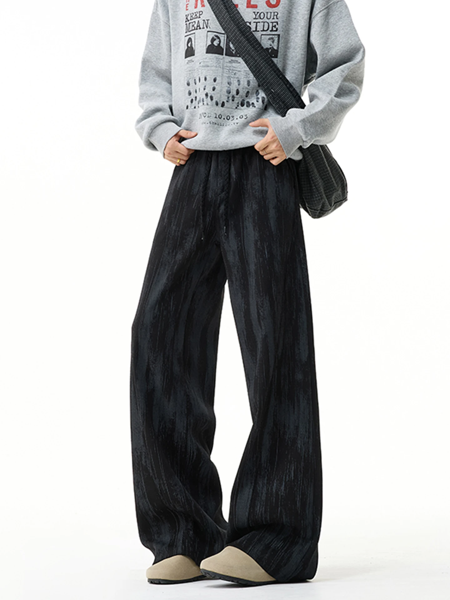 

American Sle Tie Dye Casual Men's Pants Spring Autumn Loose Straight Leg Trendy Haome Wide Leg Long Pants