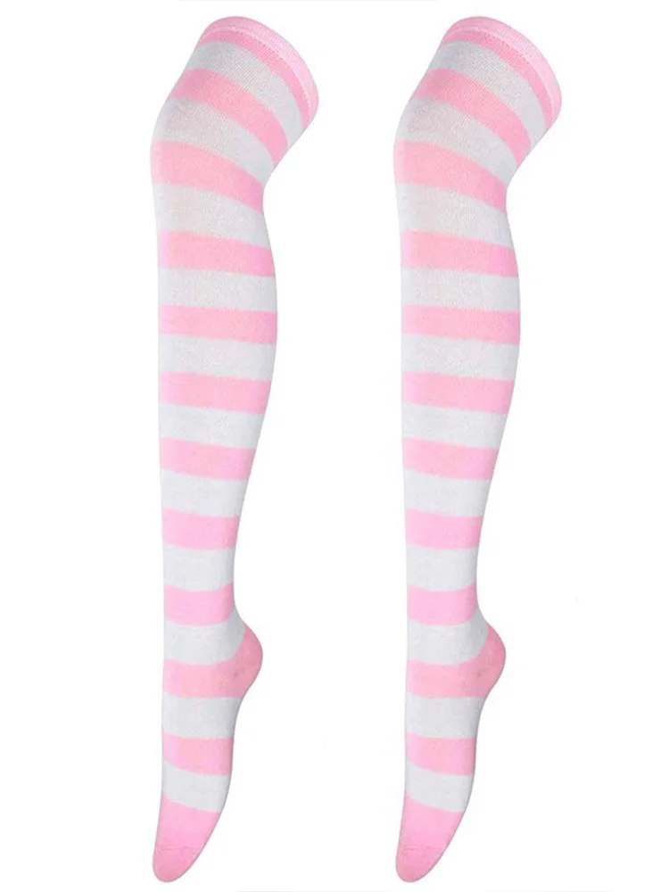 Полосатые чулки, новые осенне-зимние длинные вязаные носки в полоску зебры, гольфы в стиле Лолиты, сохраняющие тепло чулки