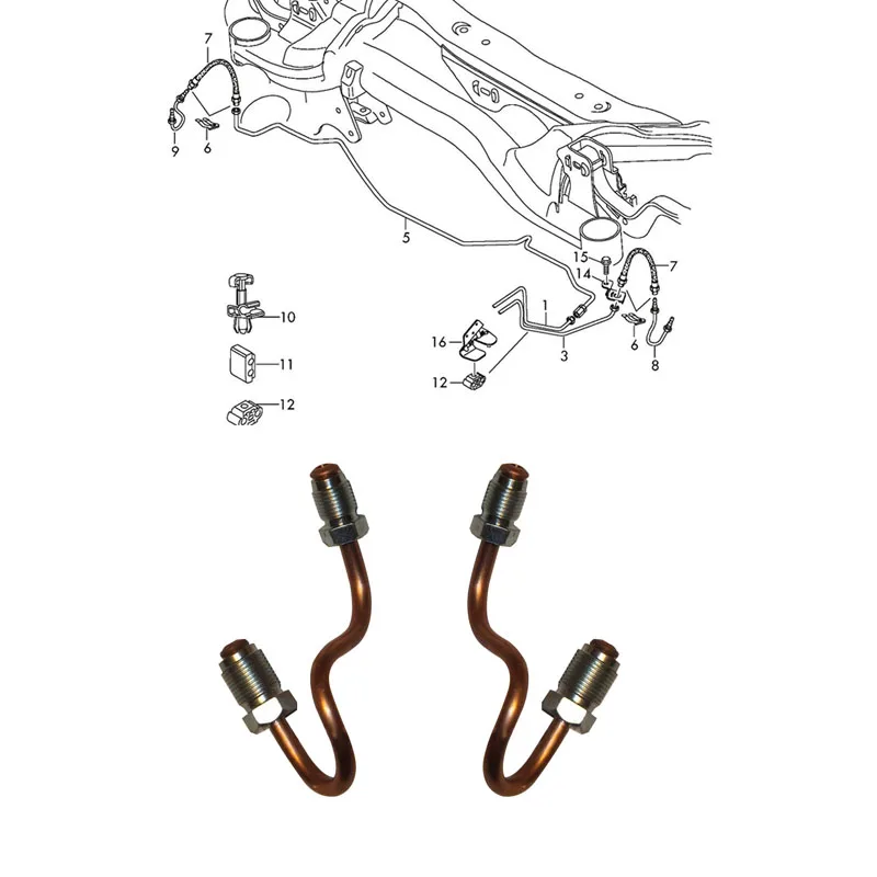 

Car Brake Hydraulic Line Pipe Fit For Vw Golf 5&6 Gti Passat Touran Skoda Seat Audi A3 & Tt A1195 1K0611763E 1K0611763F Car Pipe
