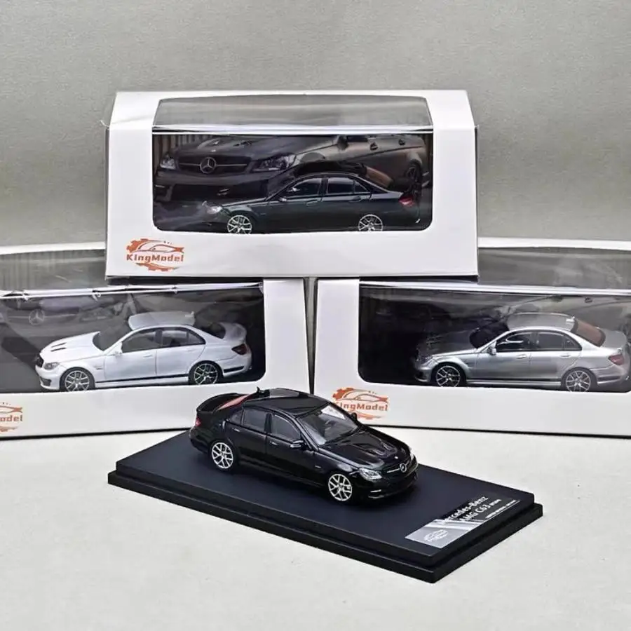 1:64 Mercedes-Benz AMG C63 W204 507 version alloy die cast static display car models, toy gifts for boys, room decorations.