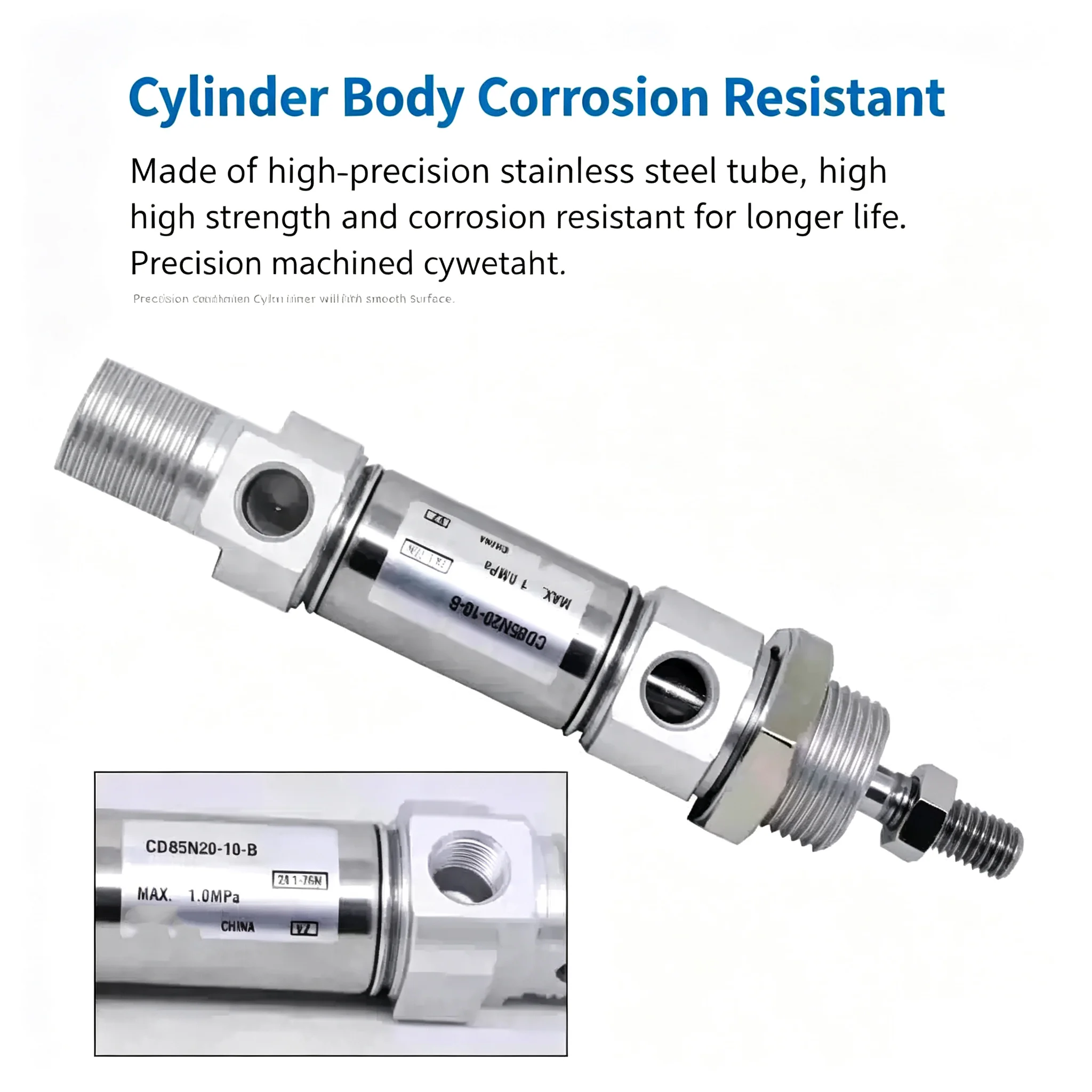 Standard Single Rod Mini Cylinder Double Acting Stroke 10-225mm CD85N/C85N10 12 16 20 25 ISO Standards Pneumatic Air