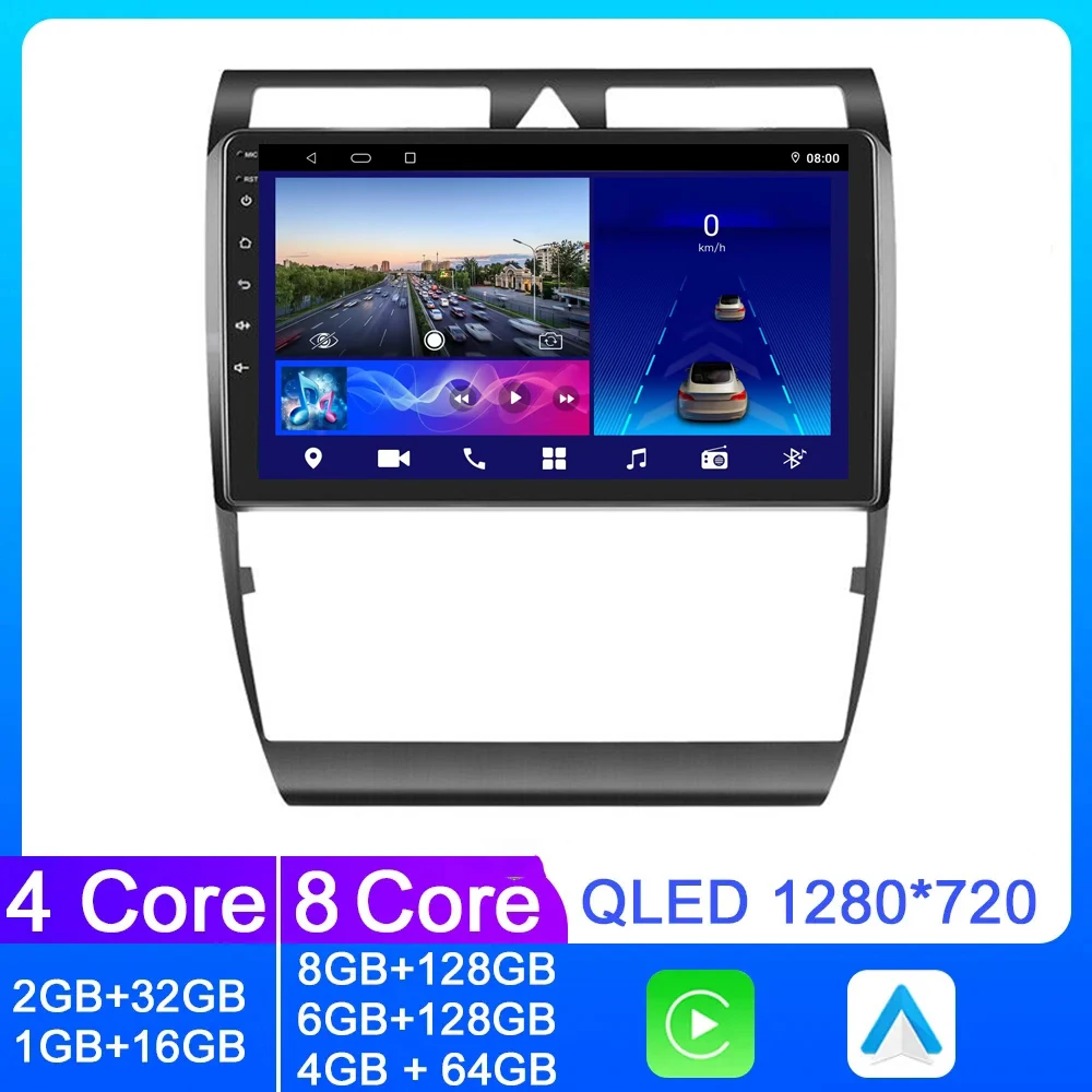 

For Audi A6 C5 1997 -2004 S6 2 1999 -2004 RS6 1 2002 -2006 2 Din Android 14 Car Radio Multimedia Video Player Stereo Mirror link