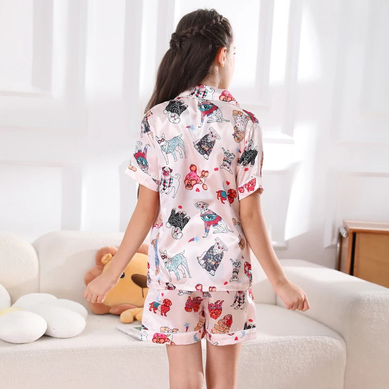 Pajamas for children Set Spring and Autumn Cartoon Pattern Short sleeved Summer Comfortable children's sleepwear loungewear