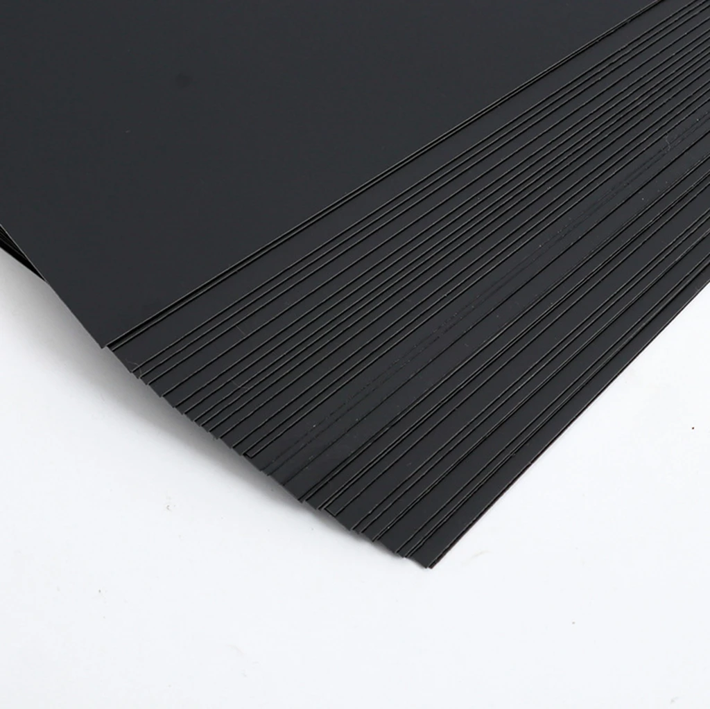 PVC Hard Rigid Board Black Color Gloss Plastic Sheet Waterproof Laminate Vinyl Flexible Soft Film Model Handmade Pad Panel Plate