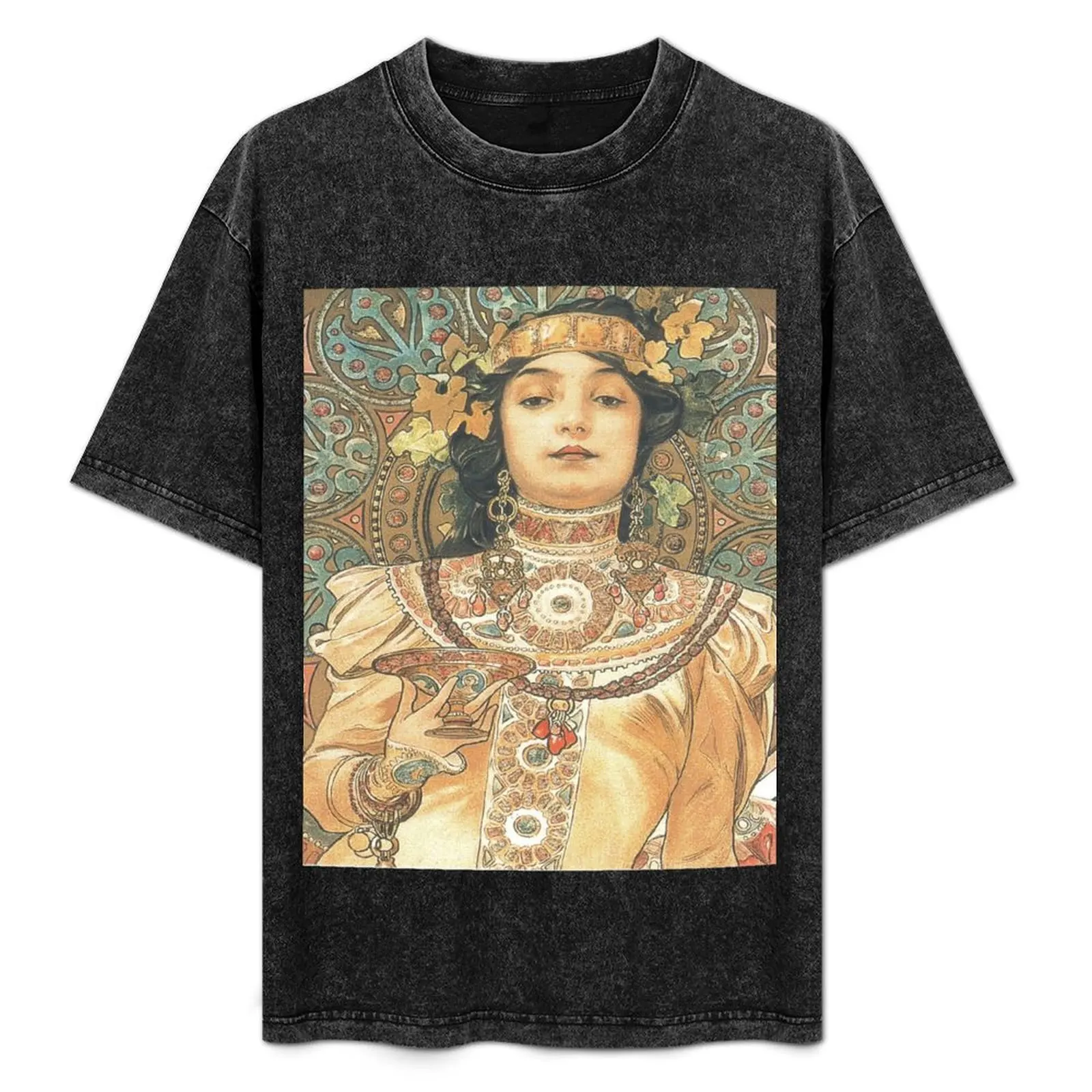 

alfons mucha - alphonse mucha T-Shirt No Iron Casual Short Sleeve Top