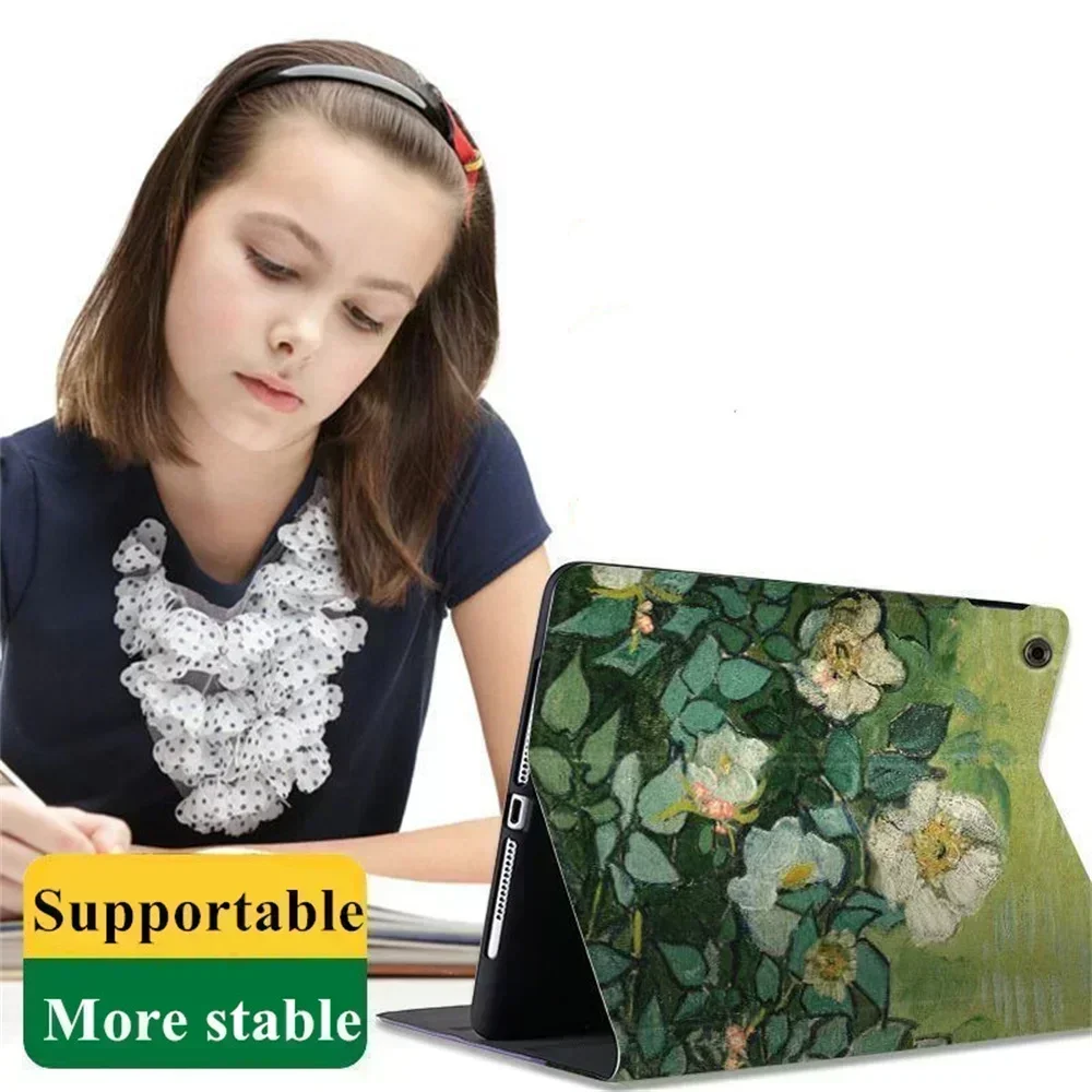 Hülle für iPAD 10 9 8 7 6 5. Generation Pro 11 12.9 10.5 Air 6 5 4 13 2024 Mini 6 Cover Luxus Van Gogh Ölgemälde Blumenkunst