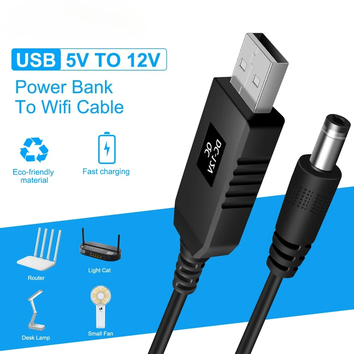 USB Power Boost Line DC 5V to DC 12V Step UP Module USB Converter Adapter Cable Plug for Router повербанк Fast Delivery