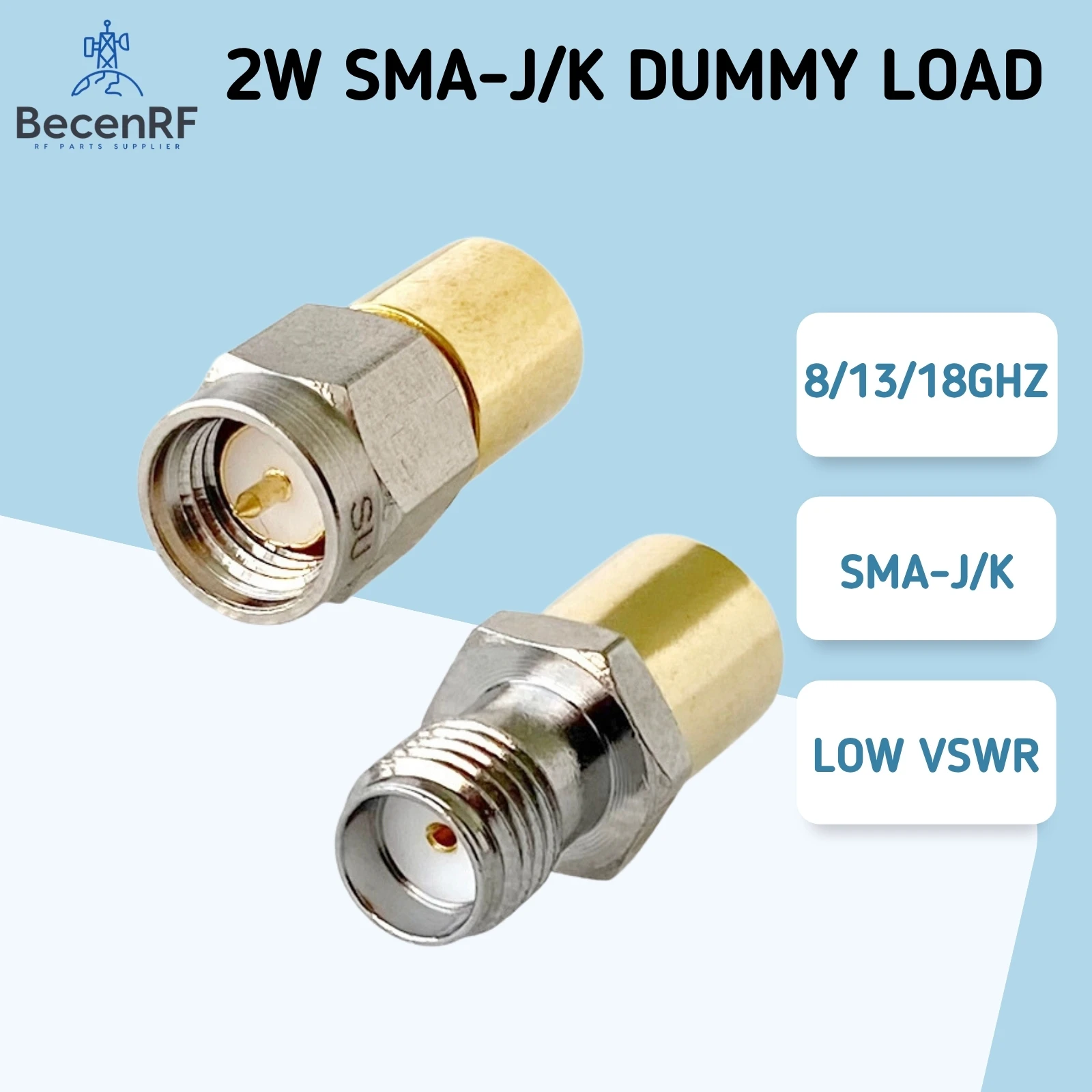 1pcs DC-13GHz/18GHz 2W SMA Male Female RF Dummy Load 50ohm Coax Termination Load Connectors for Ham Radio