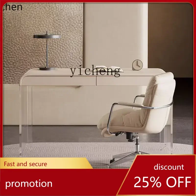 

HXL cream wind suspension desk modern simple acrylic small apartment household dresser writing desk
