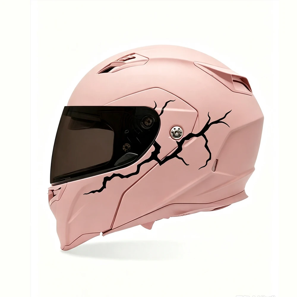 2 pegatinas de vinilo Thunderbolt para casco, rojo/plateado, blanco/negro, para coche, motocicleta, impermeables, decoración DIY para carrocería de moto y scooter
