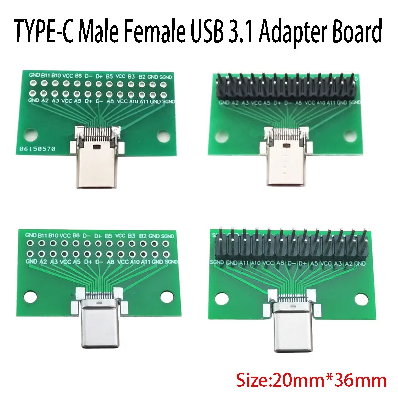 1pc TYPE-C Male Female Fully Assembled Output 2*13P Double Row Straight pin to 2.54mm Clamp USB3.1 Data Cable Adapter Connector