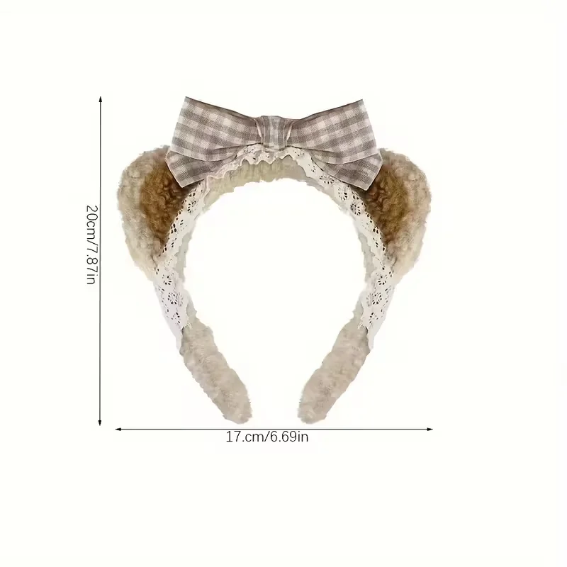 1 süßes Stirnband mit Bärenohren, weiches Haar-Accessoire, Valentinstagsgeschenk, Themenparty, Freizeitoutfit – Detail 5