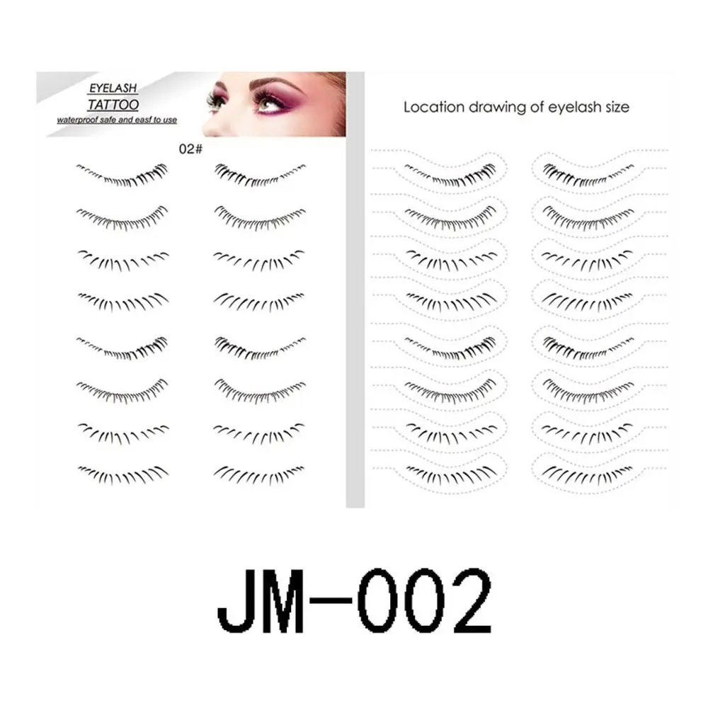 Professional Natural Lower Eyelash Tattoo 8 Pairs Waterproof Tattoo Stickers Temporary Sweatproof False Eyelashes Tattoo Women