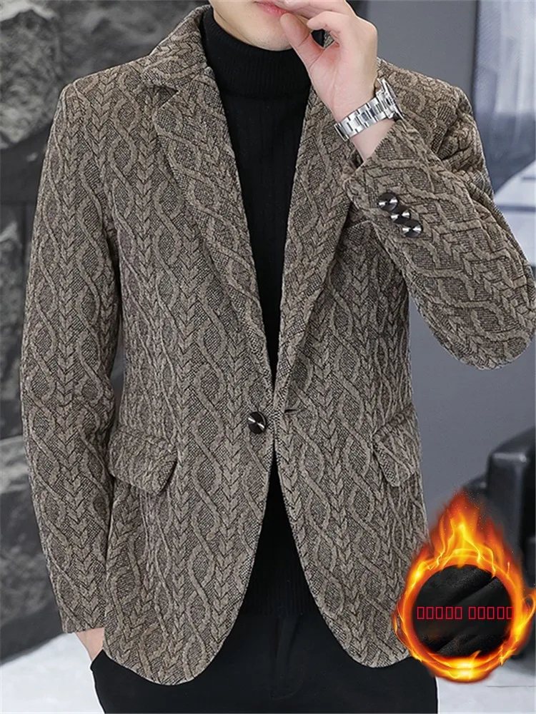 

Мужское модное утепленное шерстяное пальто с флисовой подкладкой, осенне-зимнее, повседневное, в корейском стиле, большого размера, верхняя одежда
