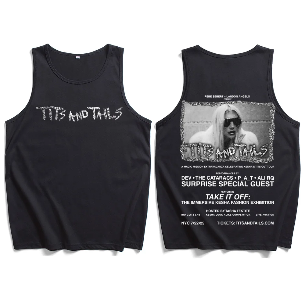 

Майки Kesha The Tits Out Tour 2025, рубашка для мужчин и женщин, уличная одежда, жилет