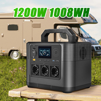 1200W Portable Power Station 1008Wh 315000mAh Solar Generator LiFePo4 Batteries 220V Energy Storage Supply Camping Campervan RV