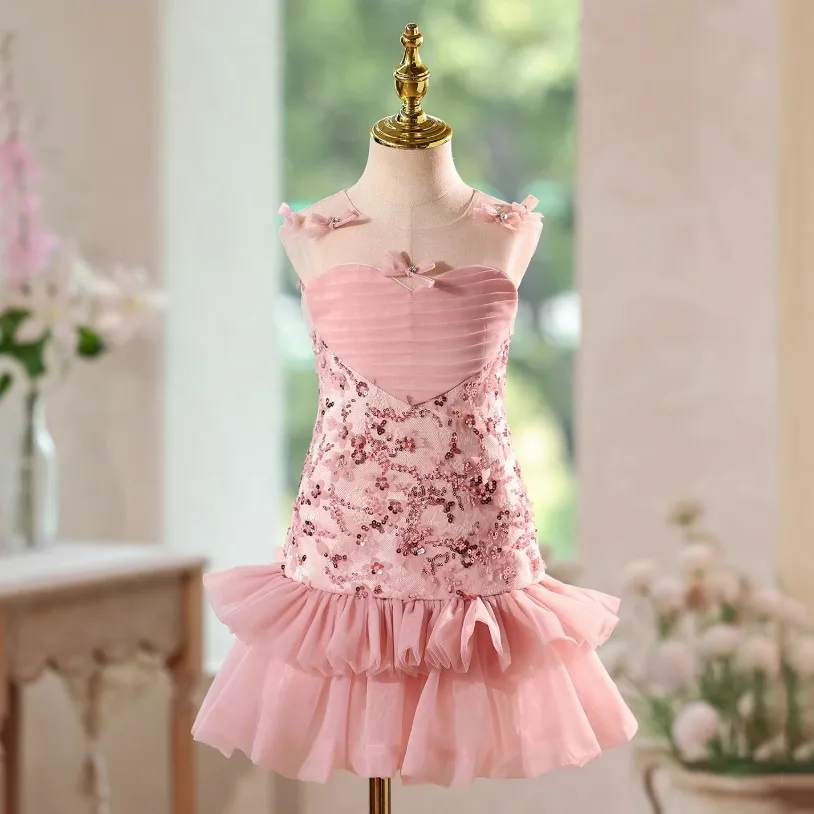 

New Children's Princess Evening Gown Host's Piano Performance Birthday Girls Party Dresses A4696 Vestidos