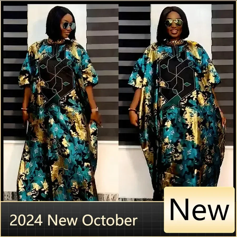 Dubai African Kaftan Abayas for Women 2024 Autumn Print Clothing Loose Boubou Turkey Wedding Party Evening Gowns Ankara Robe