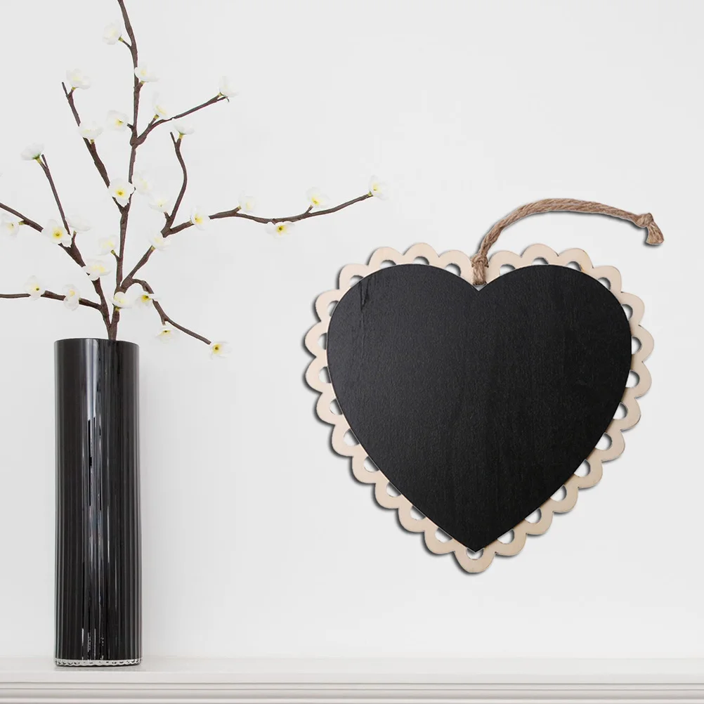 

Mini Heart Shape Blackboard Black Boxwood Approx 16x15cm Hanging Message Board for Wedding Reception Christmas Decor