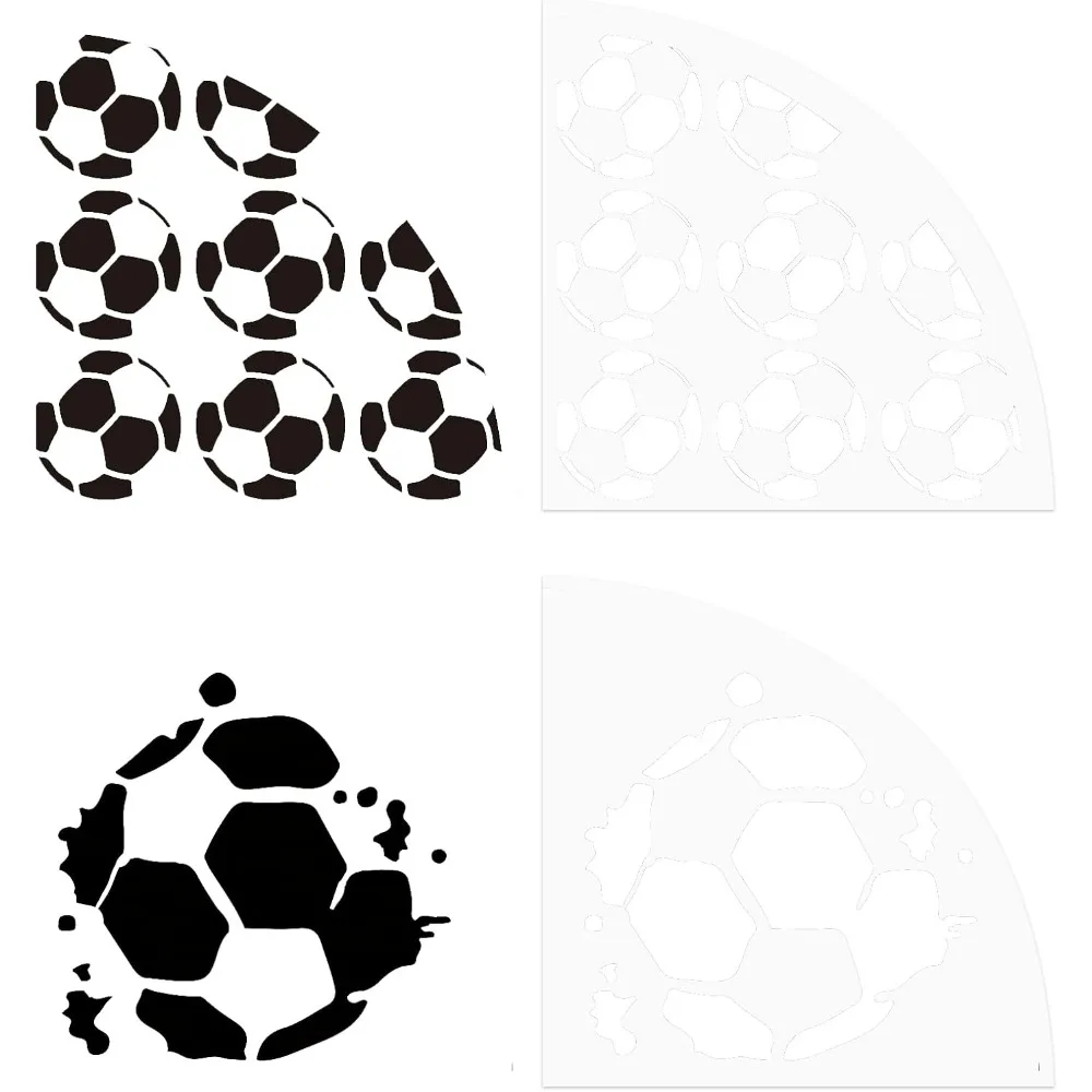 2 Pcs Football Acrylic Sleeve Stencil, Plastic Painting Stencil Reusable Art Templates Print Template Reusable Bleached Shirt