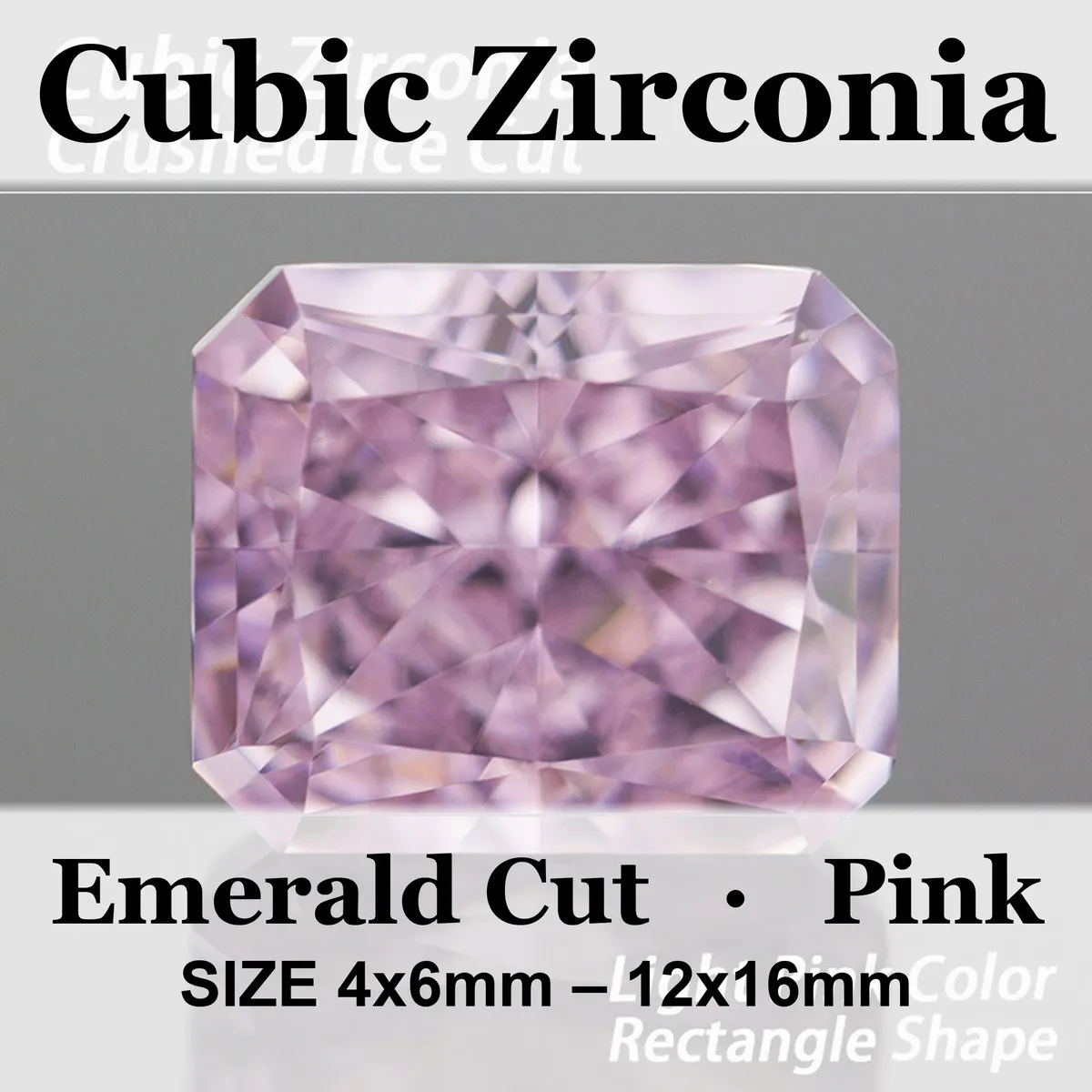 Cubic Zirconia Crushed Ice Cut Rectangle Shape Light Pink Color Charms Loose Stones Used for Jewelry Making Inlay Main Materials