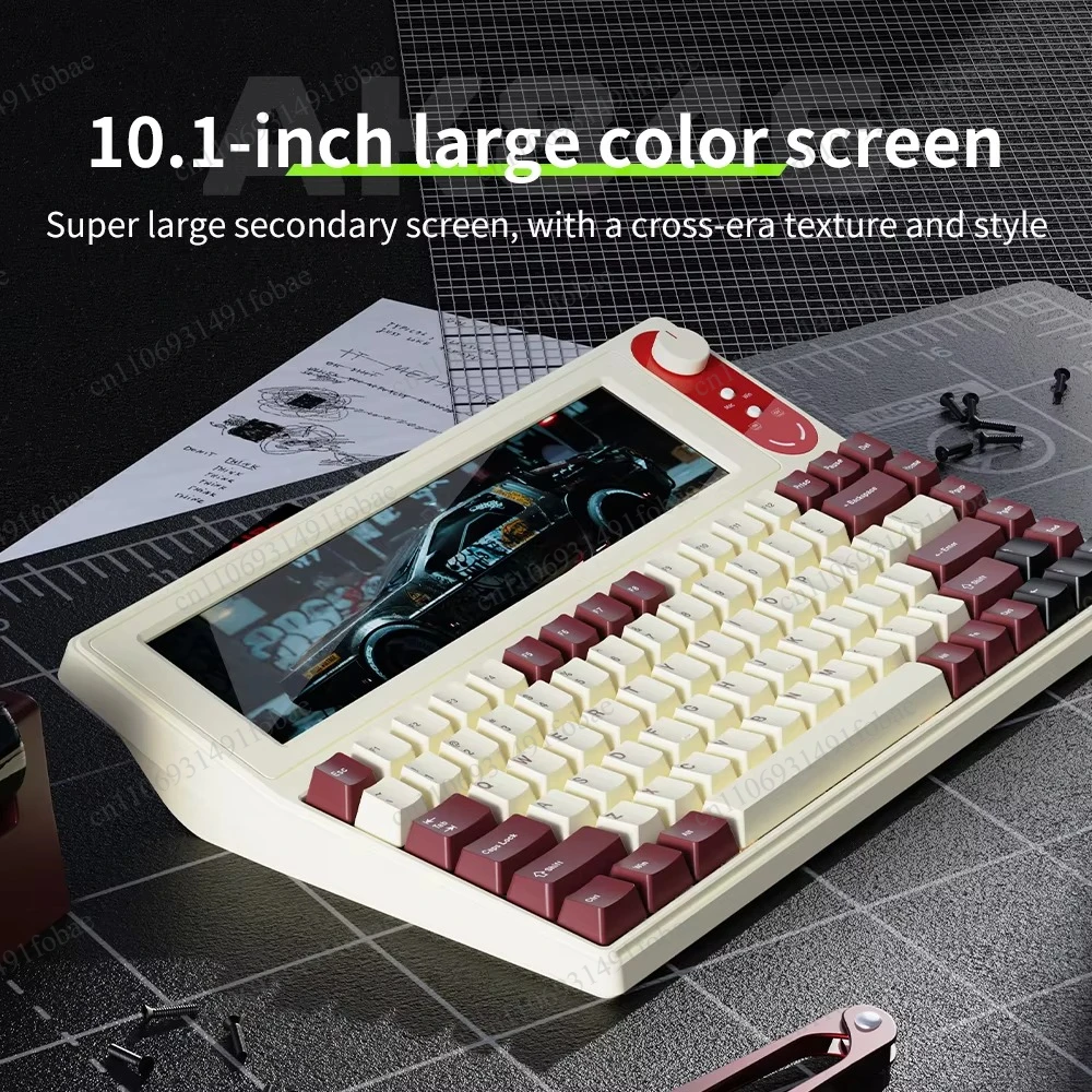 Ajazz Akp846 Keyboard 84keys 10.1 Lcd Screen Wired Rgb Mechanical Keyboard Programming with 4.95inch Pc Gamer Keyboard Custom