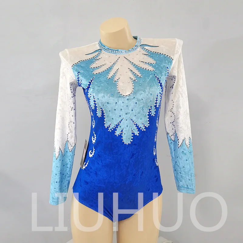 

LIUHUO Rhythmic Gymnastics Leotard Competitive Blue Cheerleading Performance For Children