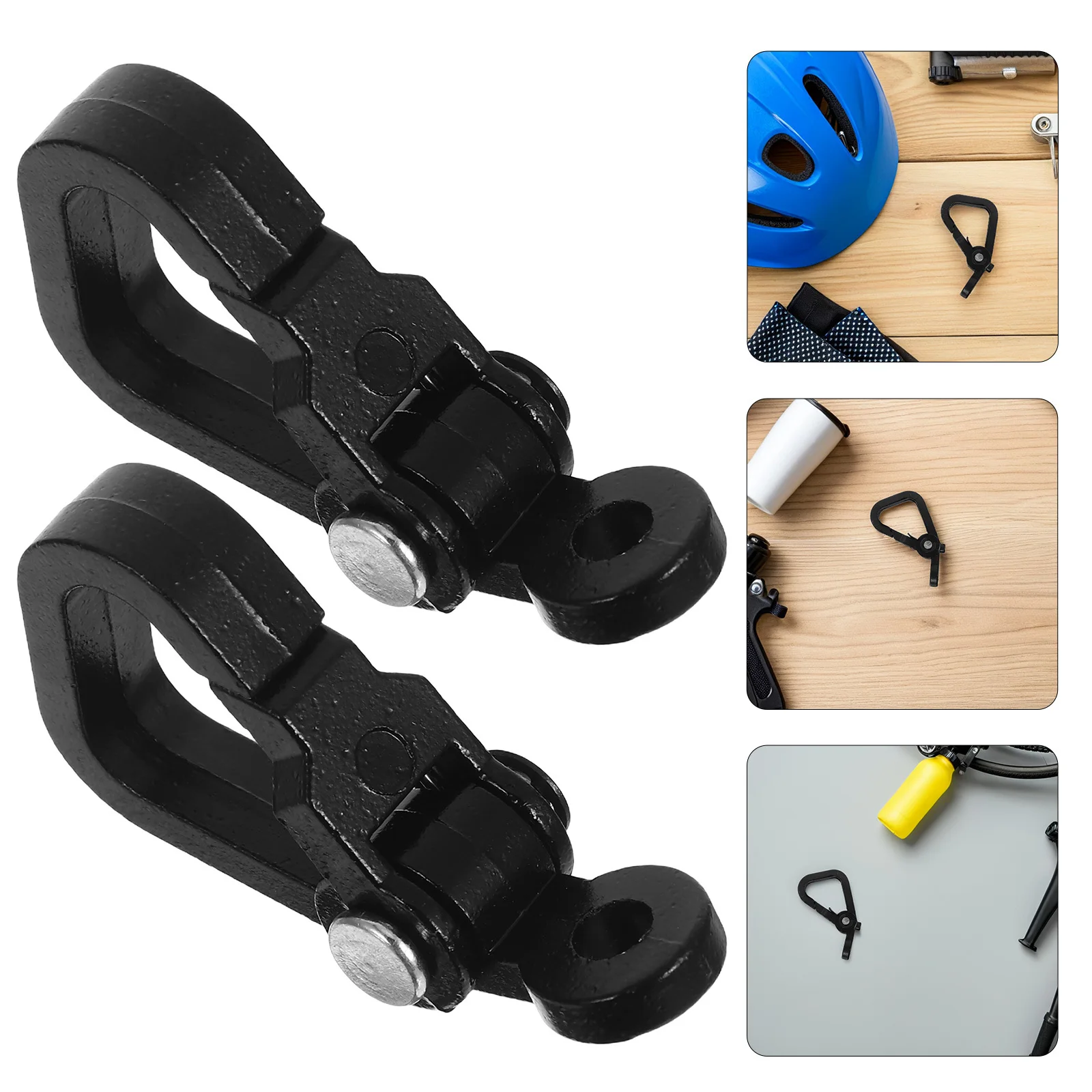 

2Pcs Motorcycle Handlebar Hanger Hook Universal Metal Holder Storage for Electric Scooter Motorbike Black