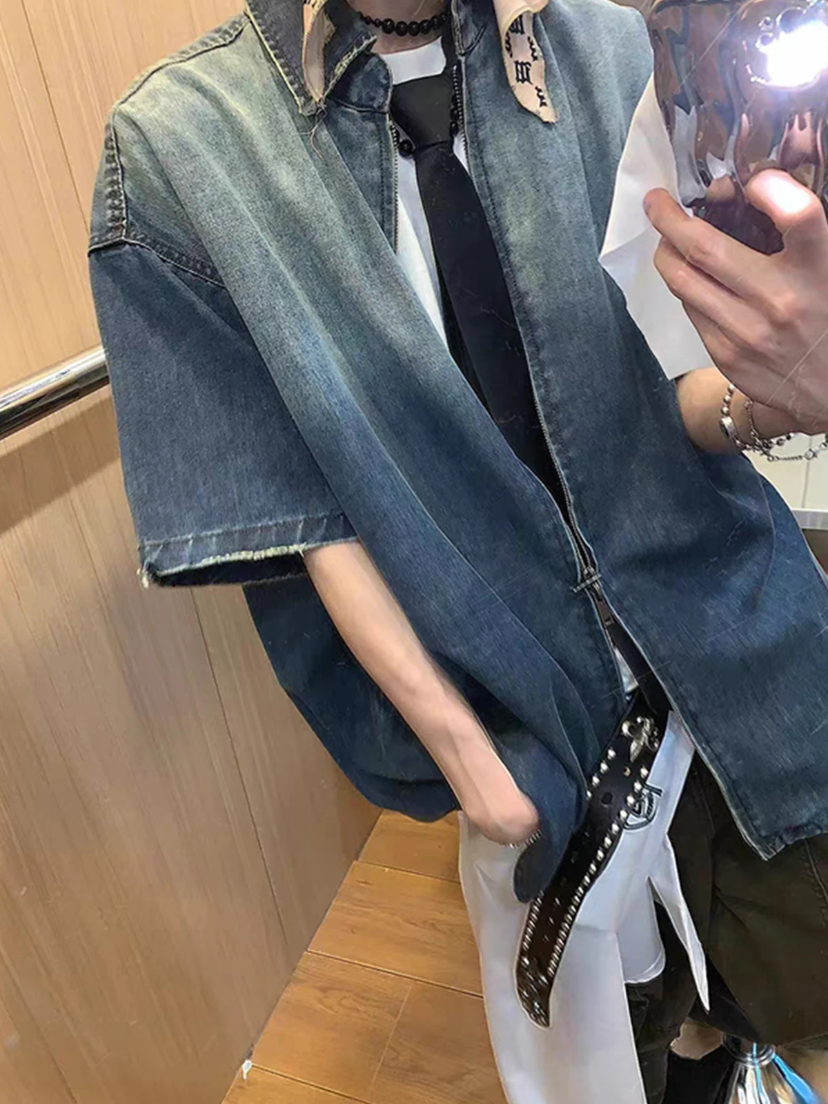 

Мужские джинсы Waed Denim, свободный крой, летние, трендовые, брендовые, в стиле High Street, на молнии, повседневные, свободные, для пар