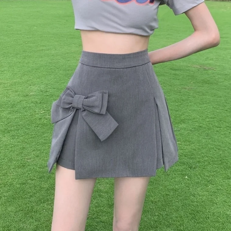 

Women's Skirts and Pants Bow Culottes Temperament Short Skirt Skirt Culottes Temperament Commuting Retro Casual Skirt Pants