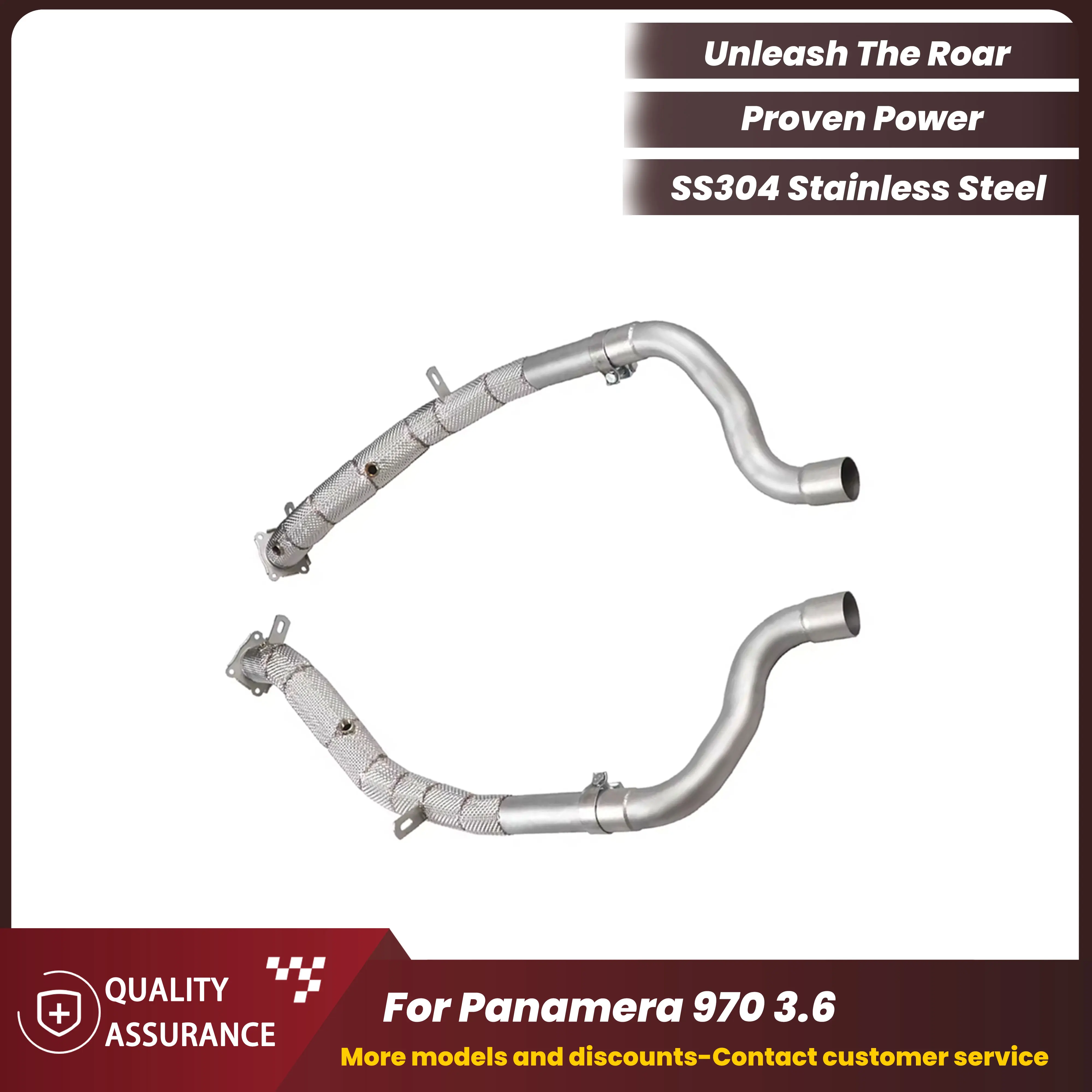 

Premium High Flow ECCF SUS304 Downpipe with Heat Shield for Porsche Panamera 970 3.6