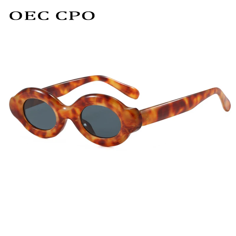 

OEC CPO Retro Punk Round Sunglasses Women Men Luxury Brand Designer Shades UV400 Sun Glasses Female Leopard Eyewear