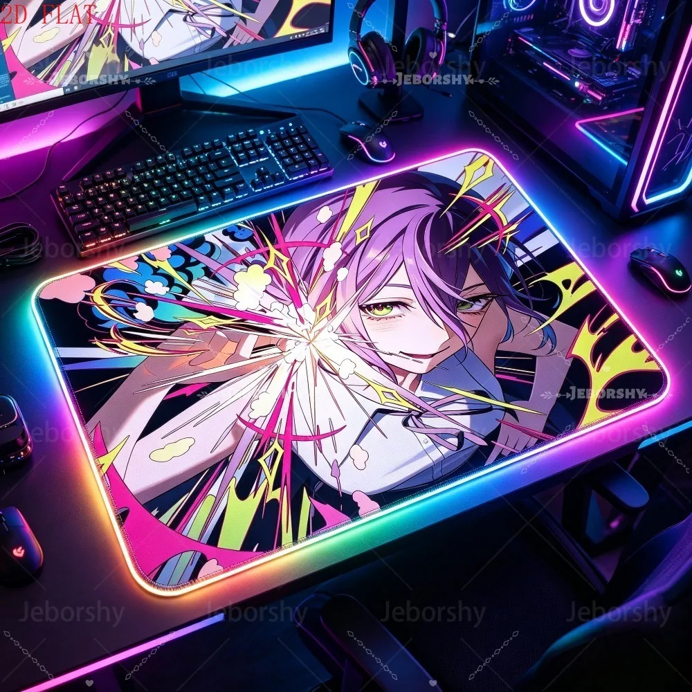 Colorful RGB Gaming Mouse Pad with Anime Girl Print - Ultra Smooth, Durable & Anti-slip, Ideal for PC Gamers