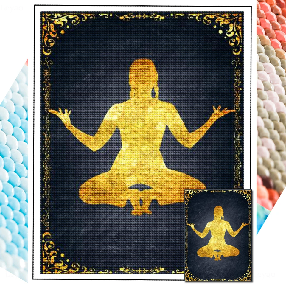 Diamond Painting Yoga Spirit Art Meditation Buddha Cross Stitch Kits Diamond Embroidery Mosaic Mandala Handmade Home Decor Gift