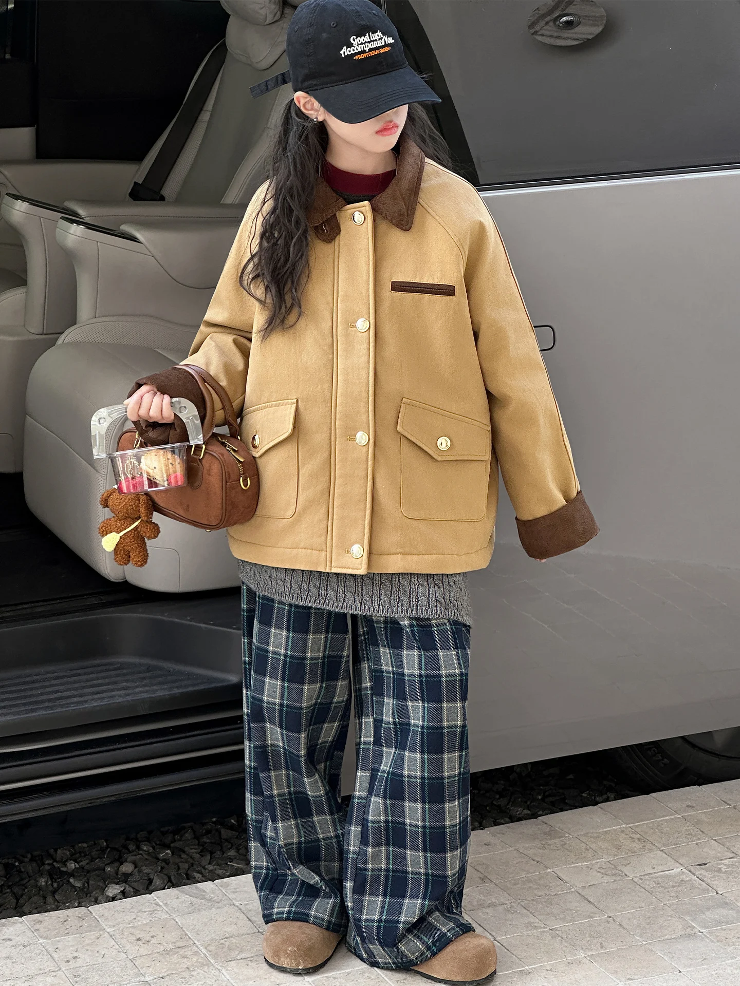 

Girls Winter Faion Thiened Fce Jaet Korean Sle Children's Cotton Coat Girls Autumn Winter Warm Sli Coat