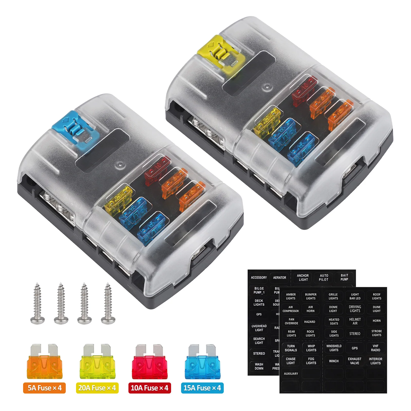 

For Car Marine Truck Fuse Block 6 Ways Blade 32V Plastic Cover With Safety catch Circuit Fuse Box Holder Universal Accessories