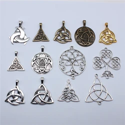 5pcs Triquetra Knot Symbols Triqueta Charms Pendants Antique Jewelry Making DIY Handmade Craft For Jewelry Making