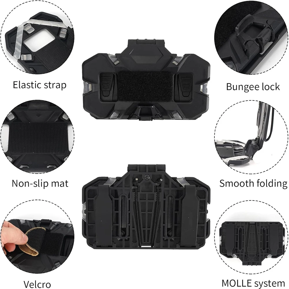 Universal Chest Phone Board Carrier Foldable Navigation Board, for Outdoor Paintbal, Molle Mount Mount for Screen Size 4.7