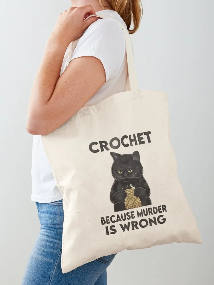 crocchet cat Tote Bag eco pack Canvas Shopping bags