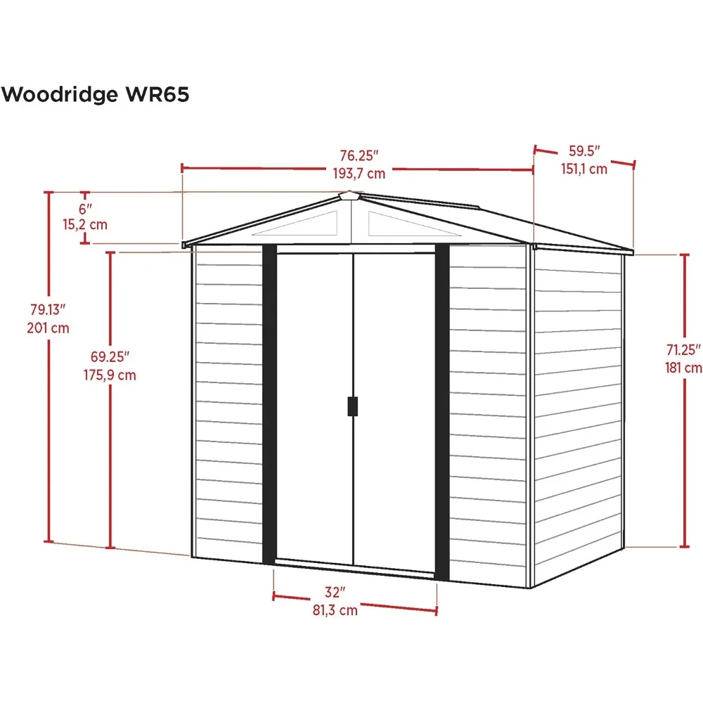 6 X 5 Ft. Low Gable Galvanized Coffee/Woodgrain Storage Shed