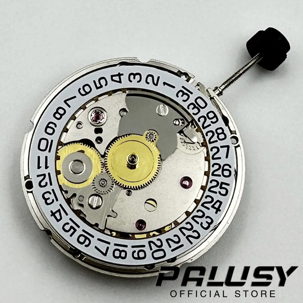 Genuine PT5000 Automatic Movement 25 Jewels Self-winding Mechanism Silver Watch Movement 28800bhp Top Clone 2824 Date Display