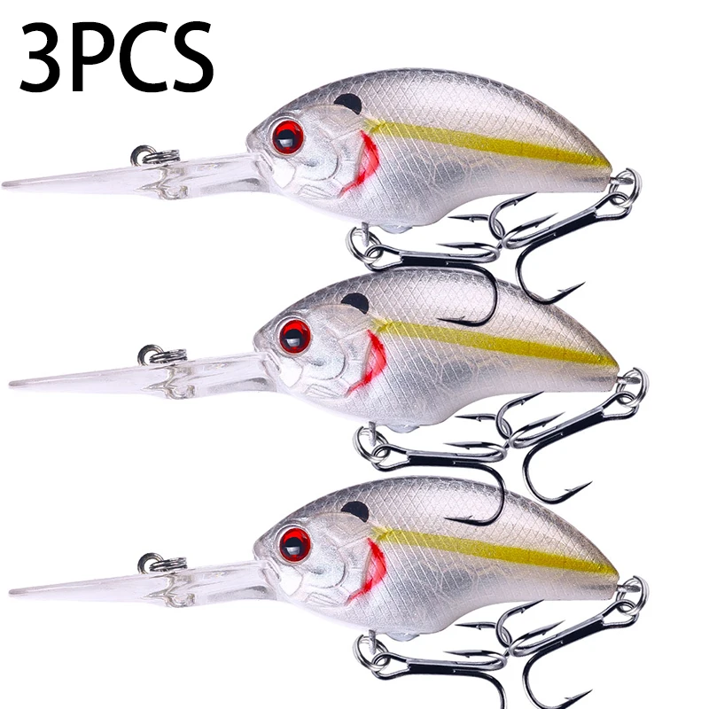 HENGJIA 11,7G 9CM Angelköder Rock Crank Bait Crankbait Minnow Bass Dreifachhaken Schwimmköder Wobbler mit Langer Großer Zunge