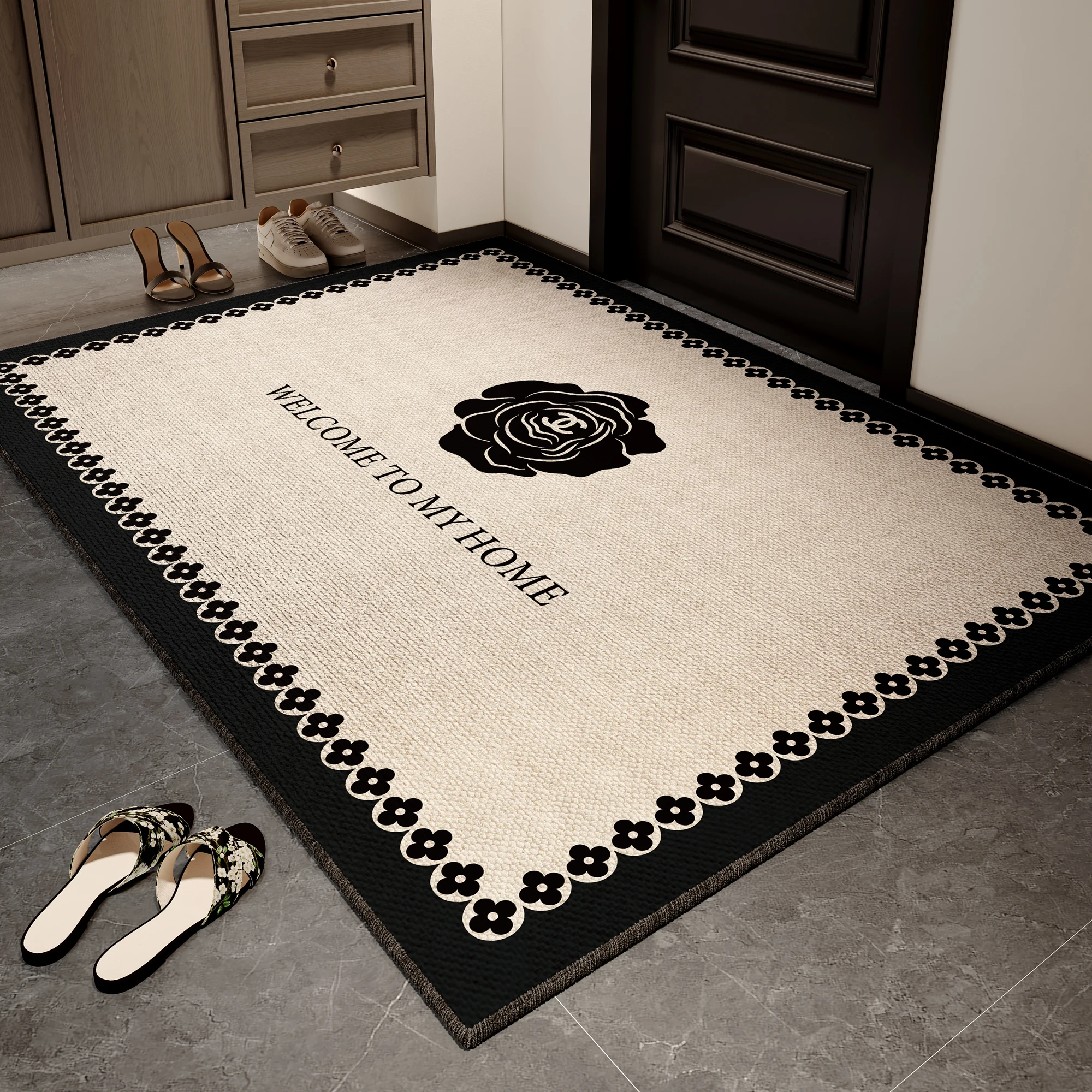VIKAMA Tapis de porte d'entrée Tapis de sol non lavable haut de gamme de luxe pour hall d'entrée, porte, adapté à la décoration de la maison