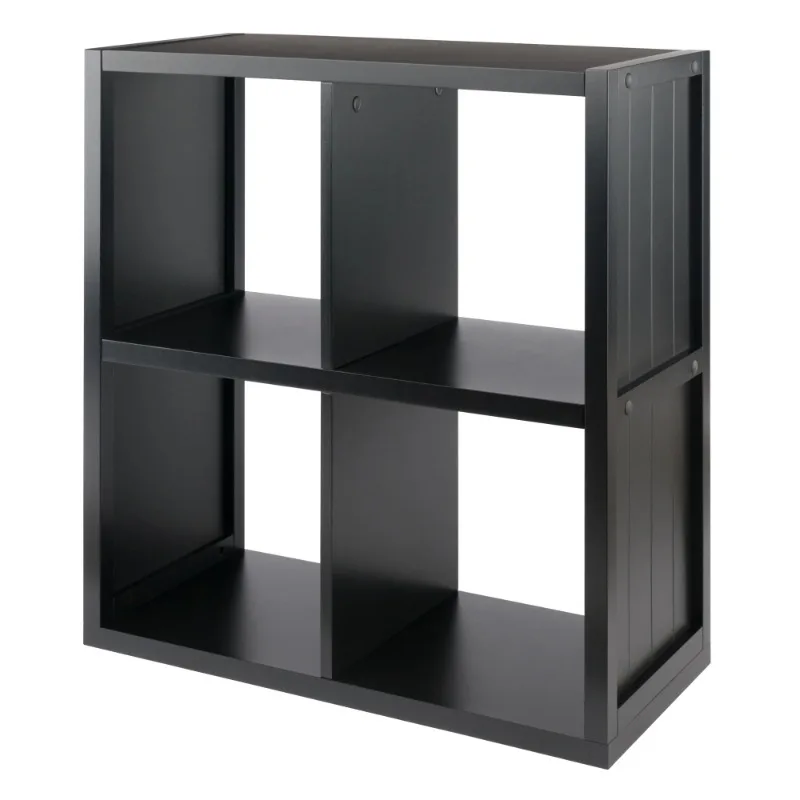 

Wood Timothy 2x2 Storage Cube Shelf, Black Finish