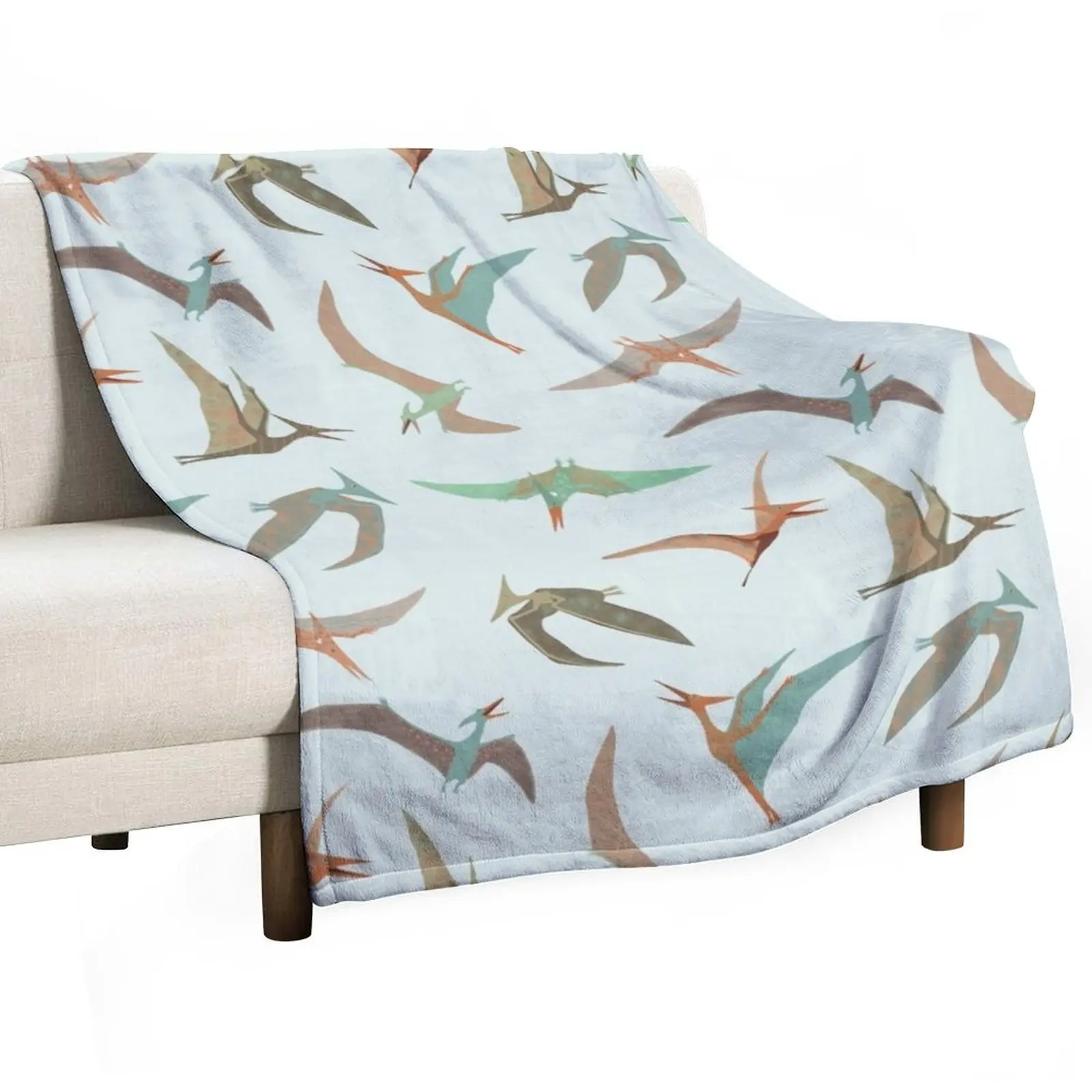 

Pterodactyl Filled Sky Throw Blanket manga Personalized Gift funny gift Blankets