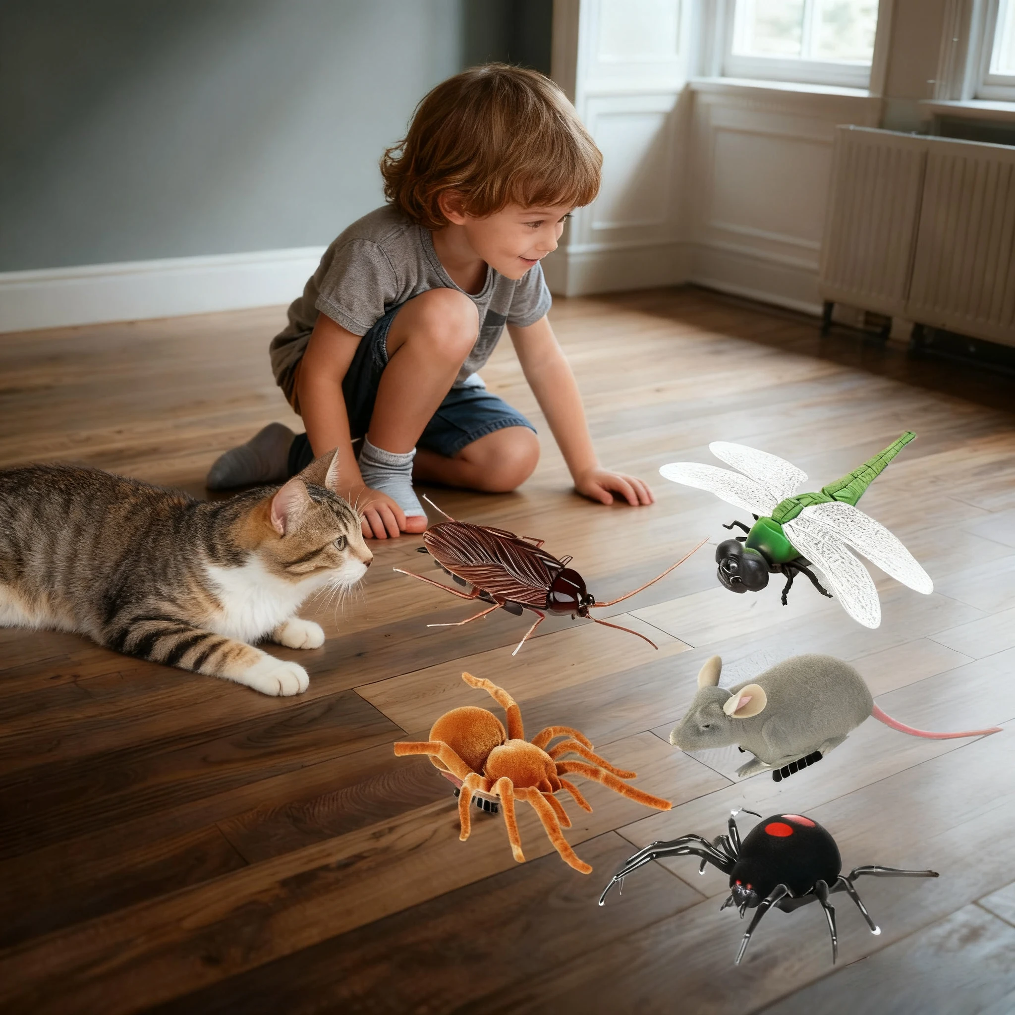 

Трюк, ходящий таракан, тарантул, мышь, стрекоза, дразнящая собака, кошка, розыгрыш, моделирование, электрические рептилий, вибрирующая щетка, игрушка для домашних животных